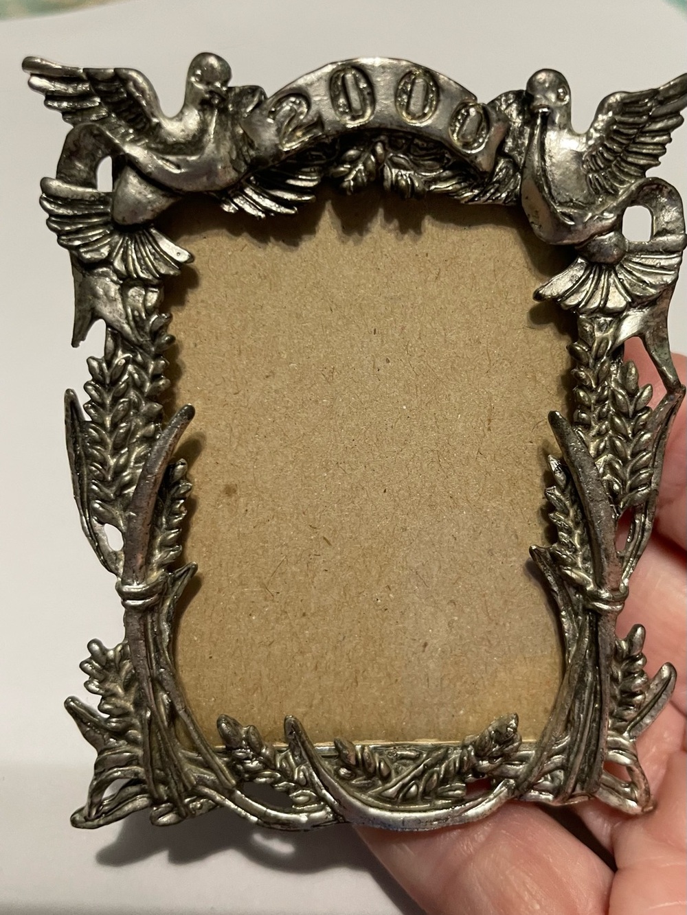 Arthur Court Silver Dove Motif Picture Frame